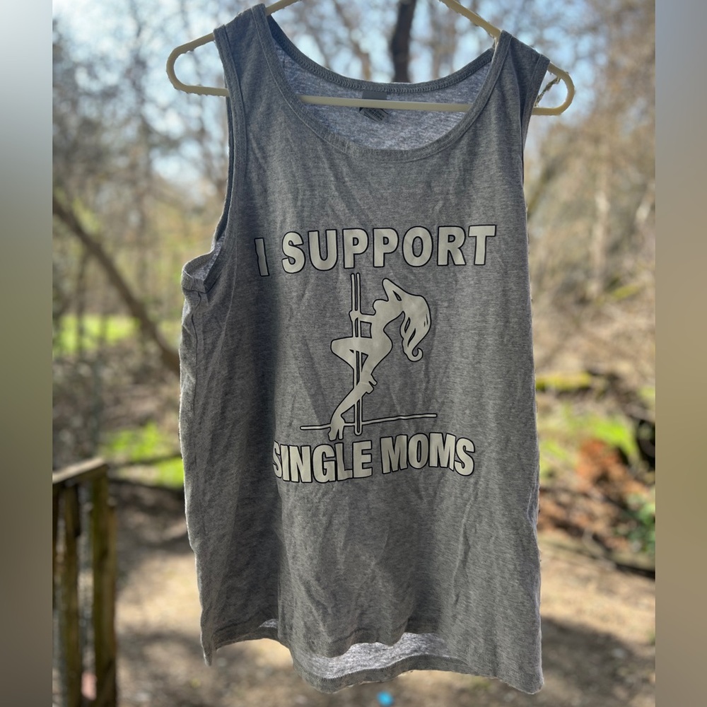 I Support Single Moms Tank Top gray